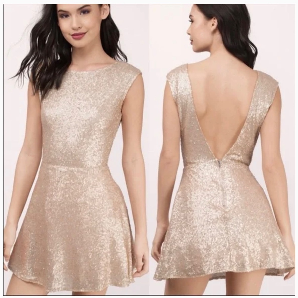 Elegant Gold Sequin Dress